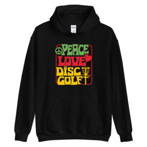 Disc Golf Heavyweight Hoodie - Peace Love Disc Golf Rasta