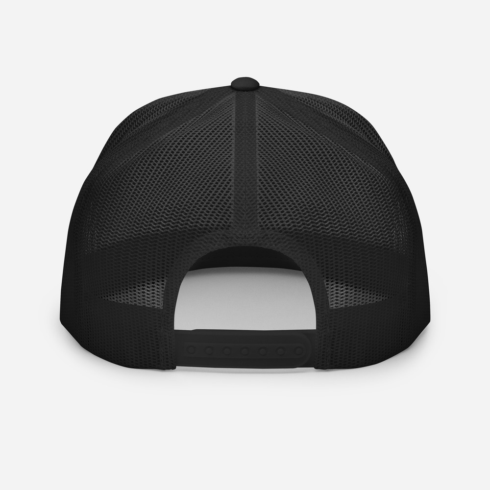 Disc Golf 5 Panel Trucker Cap - Krushed Shield - White/Black - Image 4