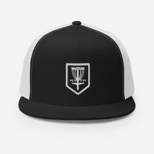 Disc Golf 5 Panel Trucker Cap - Krushed Shield - Black