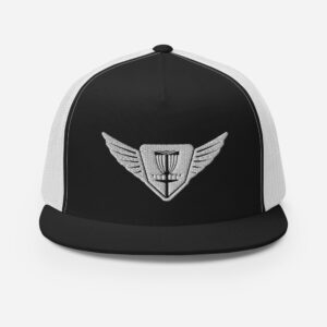 Disc Golf 5 Panel Trucker Cap - Krushed Wings - Black