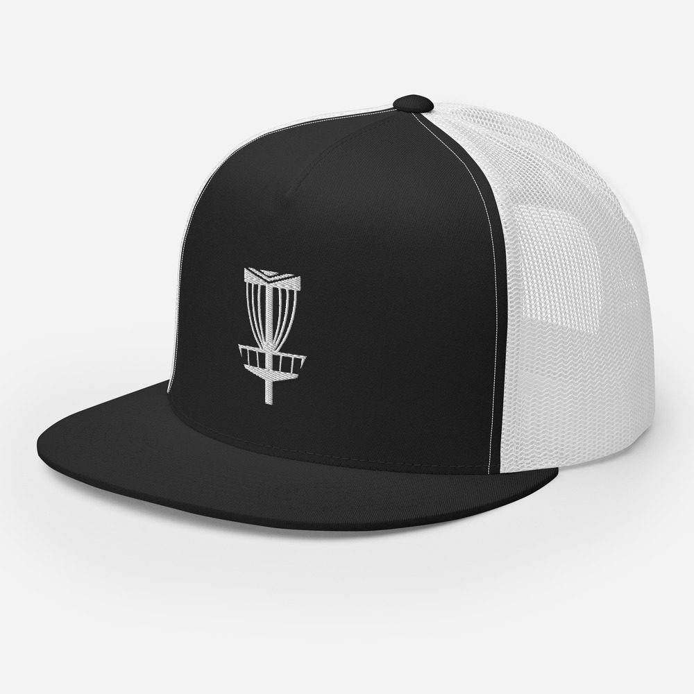 Disc Golf 5 Panel Trucker Cap - Krushed Basket - Black - Image 6