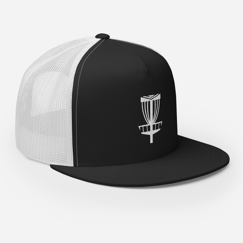 Disc Golf 5 Panel Trucker Cap - Krushed Basket - Black - Image 8