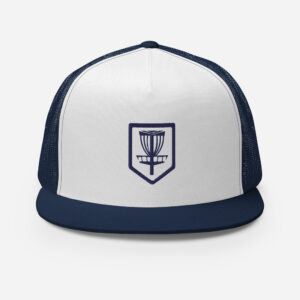 Disc Golf 5 Panel Trucker Cap - Krushed Shield - Navy