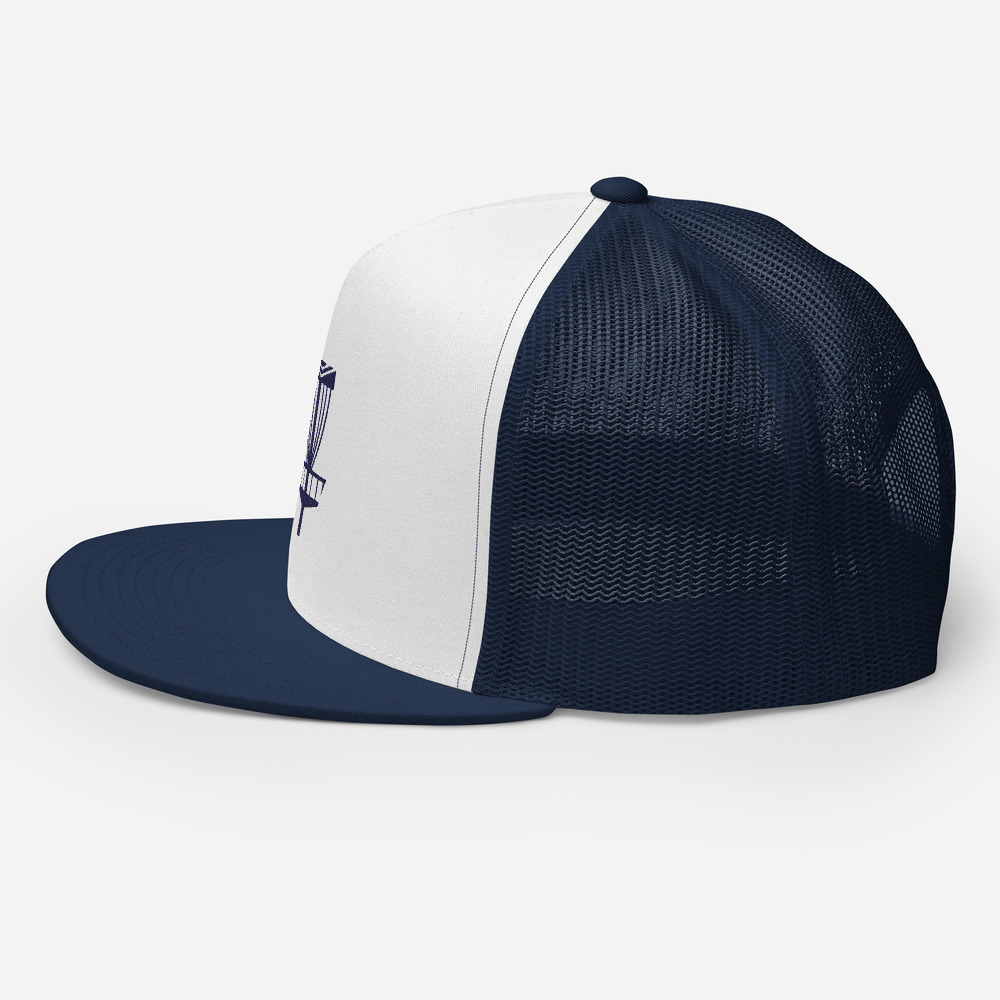 Disc Golf 5 Panel Trucker Cap - Krushed Basket - Navy - Image 5