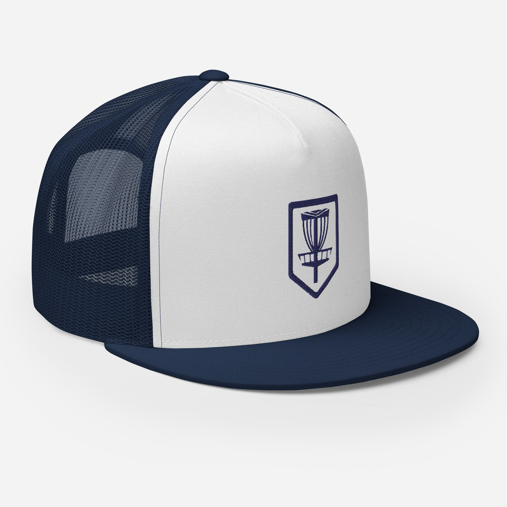 Disc Golf 5 Panel Trucker Cap - Krushed Shield - Navy - Image 8