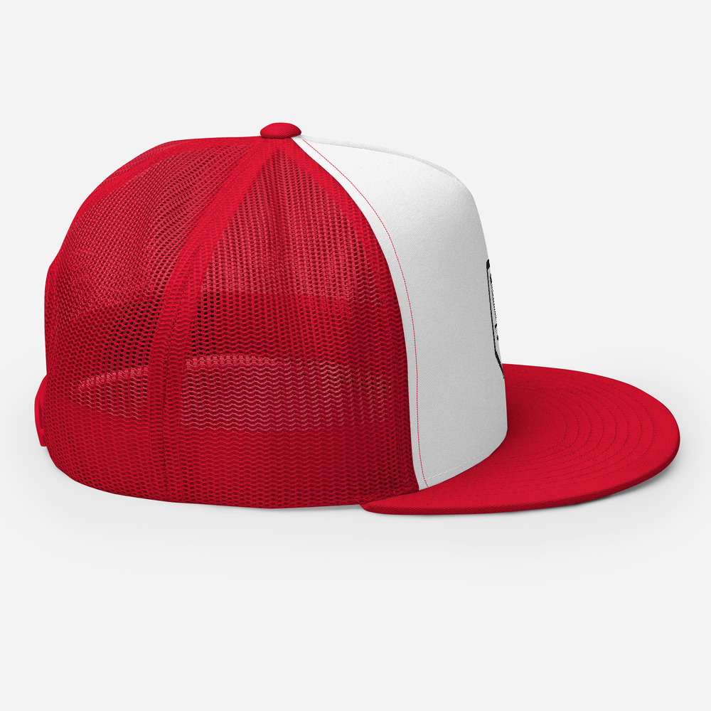 Disc Golf 5 Panel Trucker Cap - Krushed Shield - Red/Black - Image 7