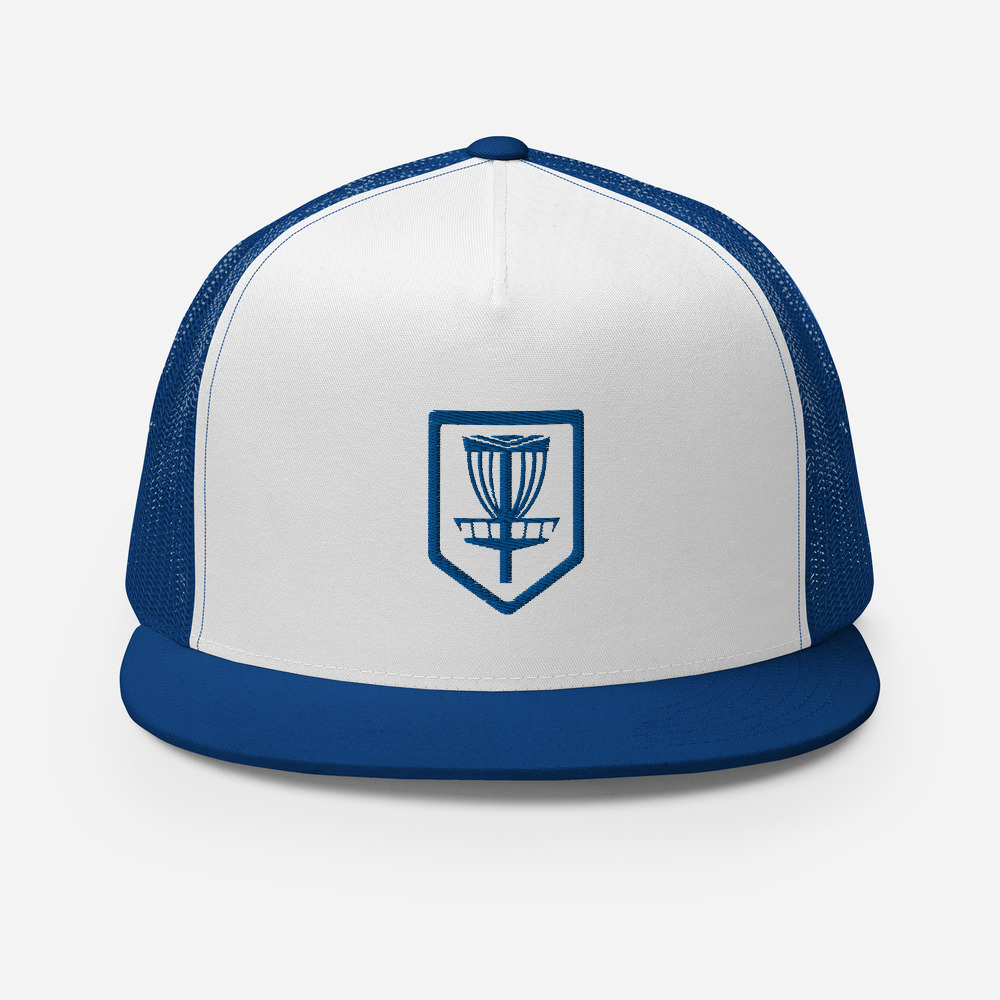 Disc Golf 5 Panel Trucker Cap - Krushed Shield - Royal