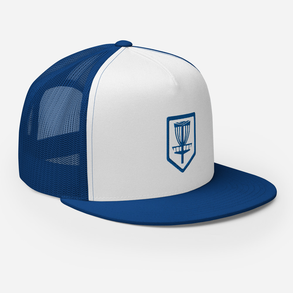 Disc Golf 5 Panel Trucker Cap - Krushed Shield - Royal - Image 8