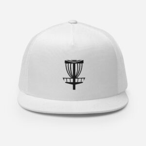 Disc Golf 5 Panel Trucker Cap - Krushed Basket - All White/Black