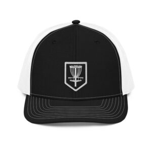 Disc Golf Trucker Cap – Black/White - Krushed Shield