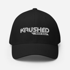 Disc Golf Flexfit Hat - Krushed Logo - Black/White