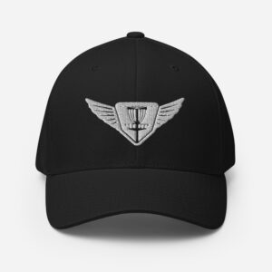 Disc Golf Flexfit Hat - Krushed Wings - Black/White