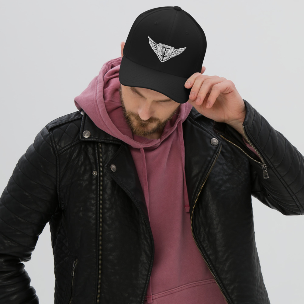 Disc Golf Flexfit Hat - Krushed Wings - Black/White - Image 4