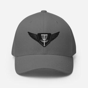 Disc Golf Flexfit Hat - Krushed Wings - Gray/Black