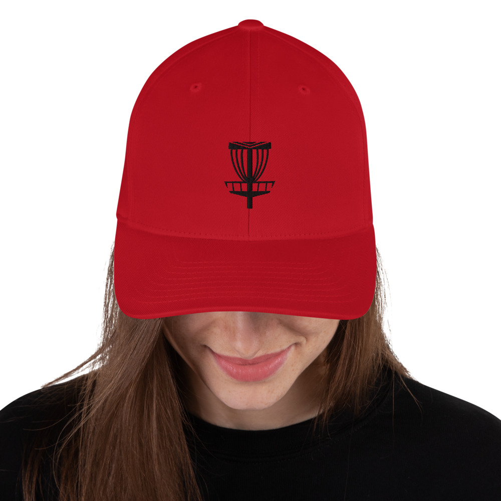 Disc Golf Flexfit Hat - Krushed Basket - Red/Black - Image 2