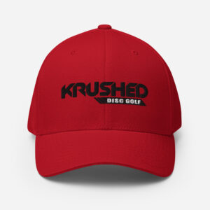 Disc Golf Flexfit Hat - Krushed Logo - Red/Black