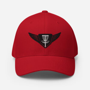 Disc Golf Flexfit Hat - Krushed Wings - Red/Black