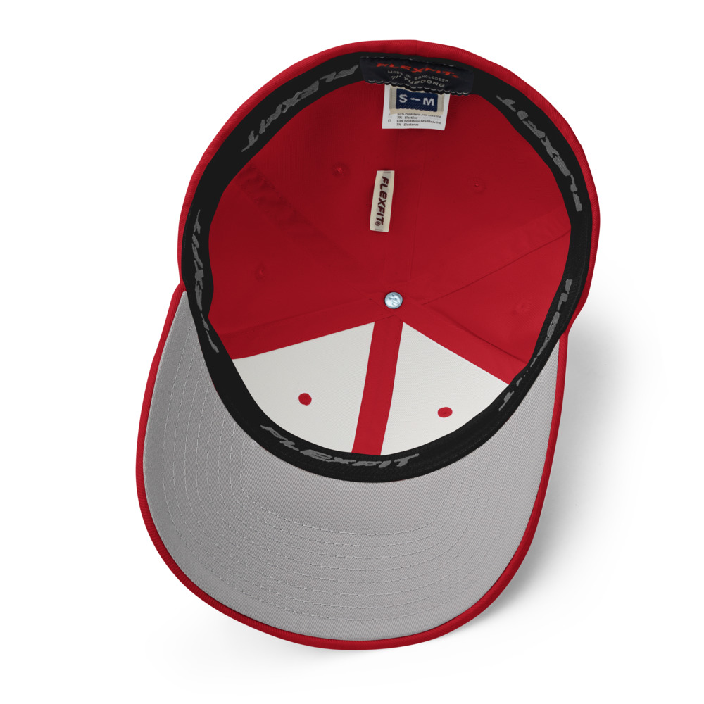 Disc Golf Flexfit Hat - Krushed Basket - Red/Black - Image 5