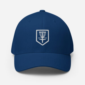 Disc Golf Flexfit Hat - Krushed Shield - Blue/White
