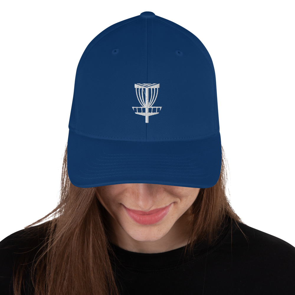 Disc Golf Flexfit Hat - Krushed Basket - Royal/White - Image 2