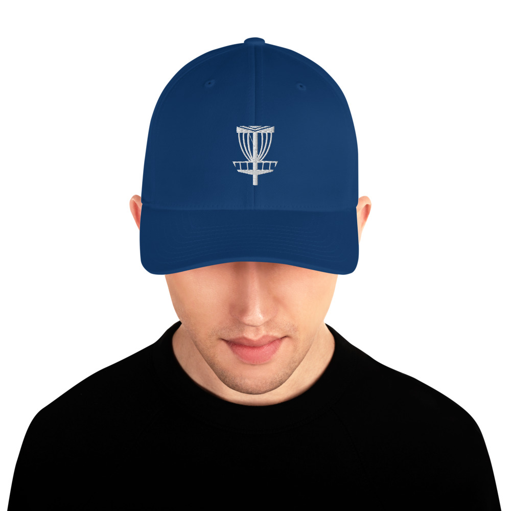 Disc Golf Flexfit Hat - Krushed Basket - Royal/White - Image 3