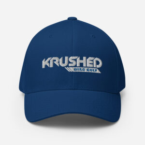 Disc Golf Flexfit Hat - Krushed Logo - Blue/White