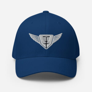 Disc Golf Flexfit Hat - Krushed Wings - Blue/White