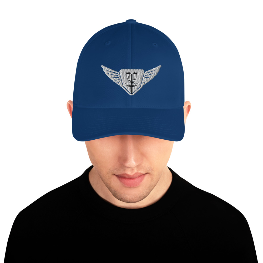 Disc Golf Flexfit Hat - Krushed Wings - Blue/White - Image 3