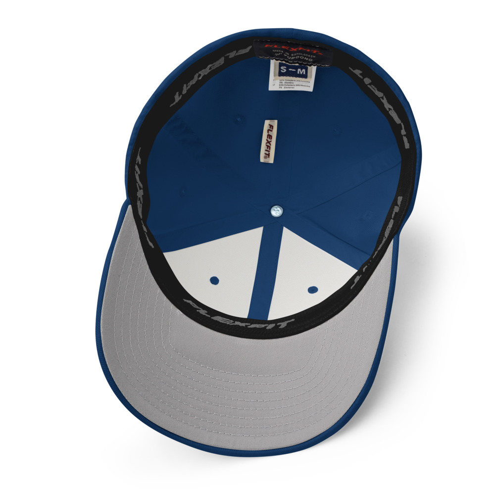 Disc Golf Flexfit Hat - Krushed Shield - Blue/White - Image 5