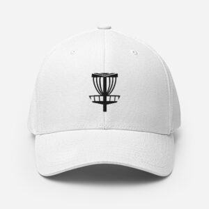 Disc Golf Flexfit Hat - Krushed Basket - White/Black