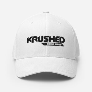 Disc Golf Flexfit Hat - Krushed Logo - White/Black