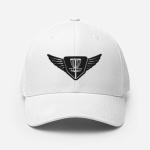 Disc Golf Flexfit Hat - Krushed Wings - White/Black