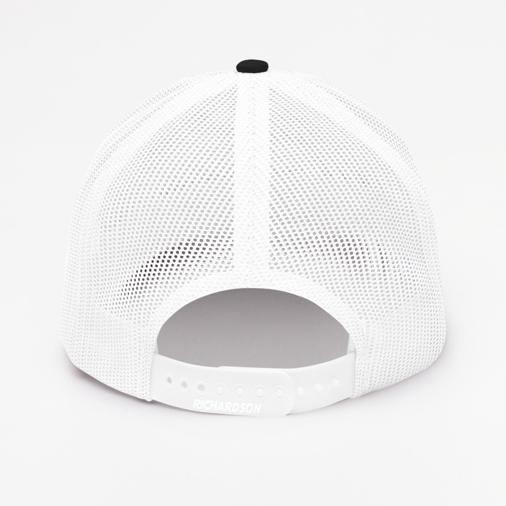 Disc Golf Trucker Cap – Black/White – Krushed Logo - Image 4