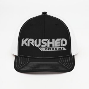 Disc Golf Trucker Cap – Black/White – Krushed Logo