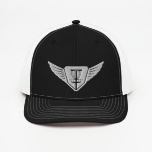 Disc Golf Trucker Cap – Black/White – Krushed Shield
