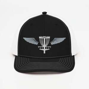 Disc Golf Trucker Cap – Black/White – Krushed Wings