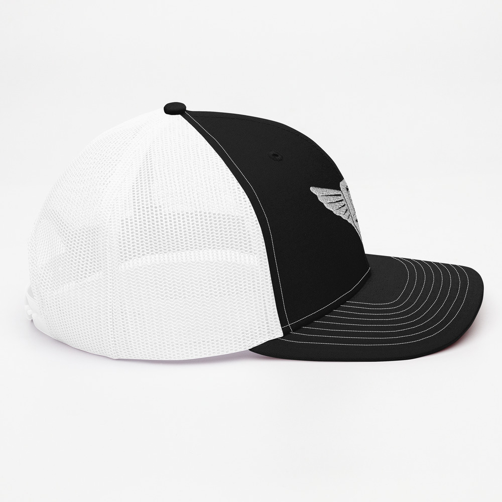 Disc Golf Trucker Cap – Black/White – Krushed Shield - Image 6