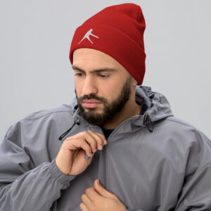 Disc Golf Cuffed Beanie – Krushed Player - Red