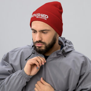Disc Golf Cuffed Beanie – Krushed Logo - Red