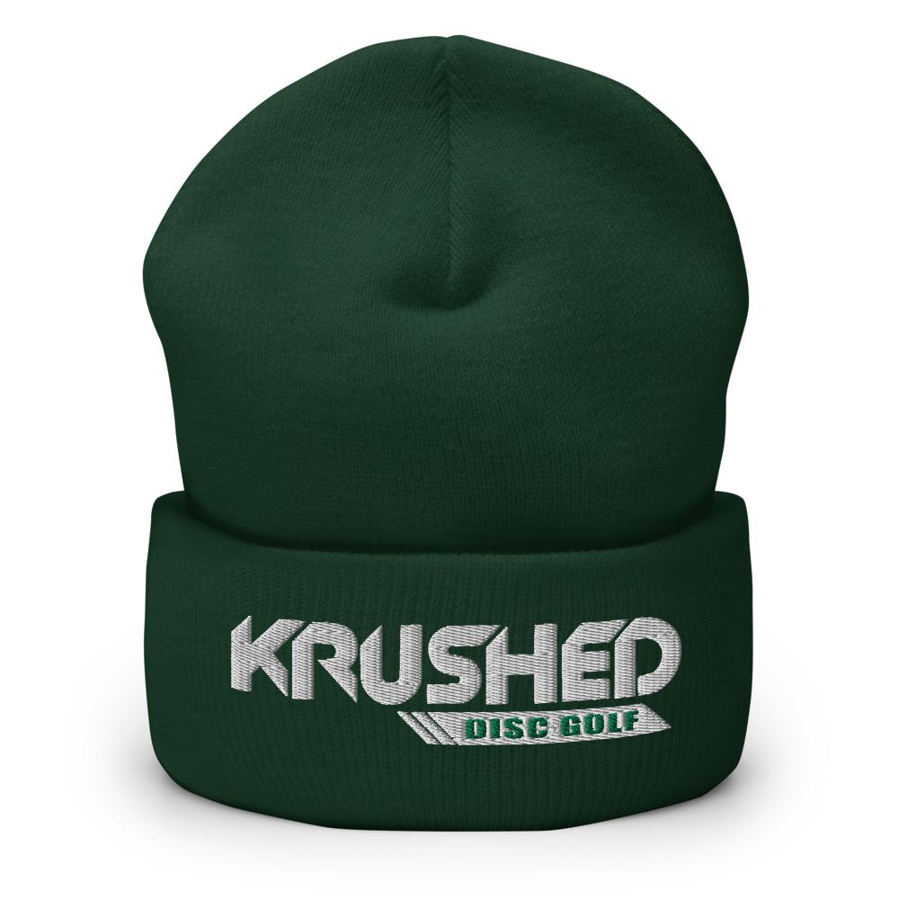 Disc Golf Cuffed Beanie – Krushed Logo - Green - Image 4