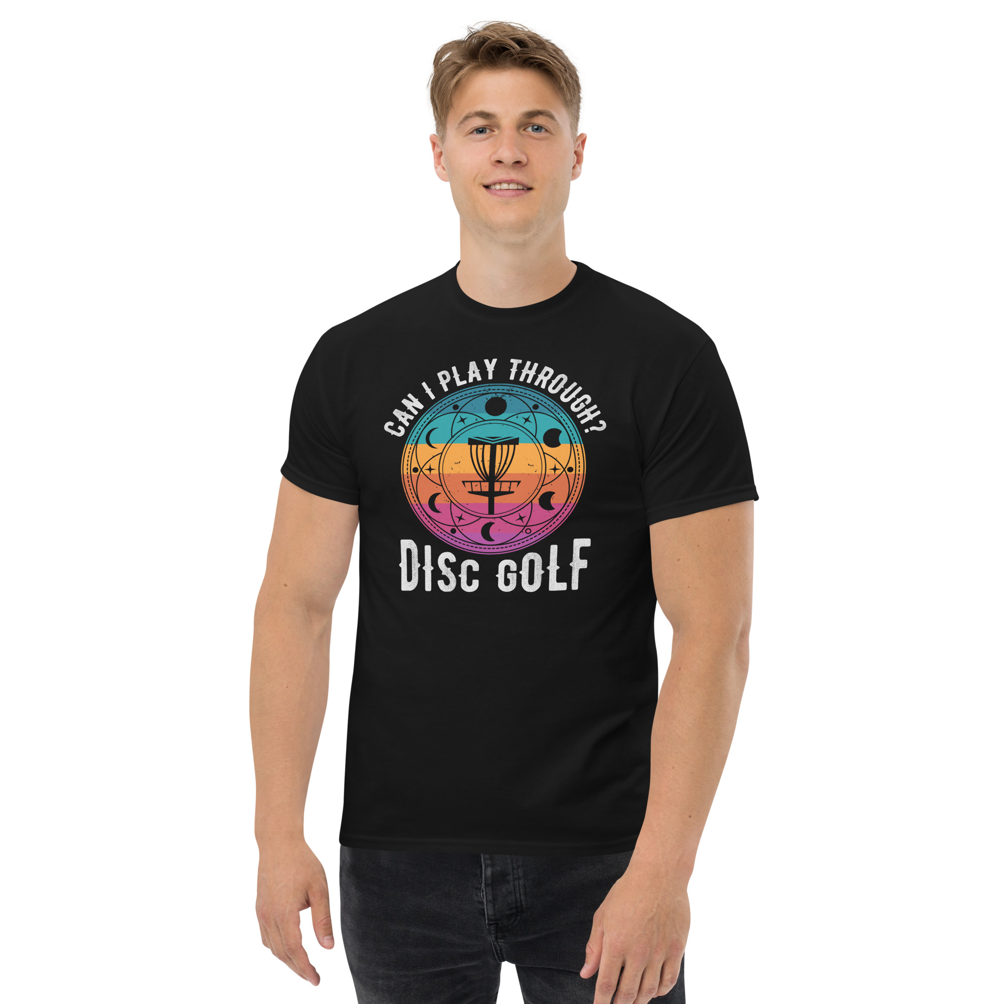 Can I Play Through Disc Golf T-Shirt - Image 3